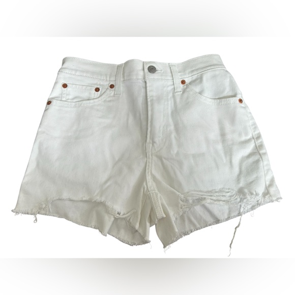 Levis White Denim Jean Shorts womens 27 - Picture 1 of 3